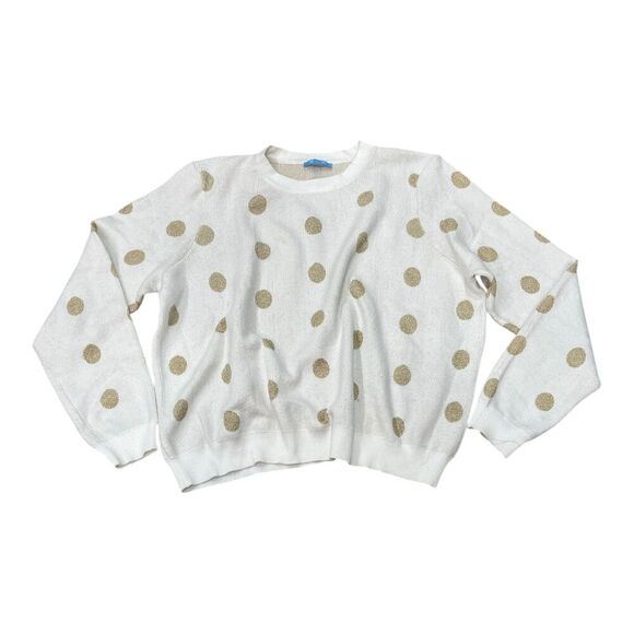 Draper James RSVP White Gold Polka Dot Sweater XXL - Picture 1 of 5